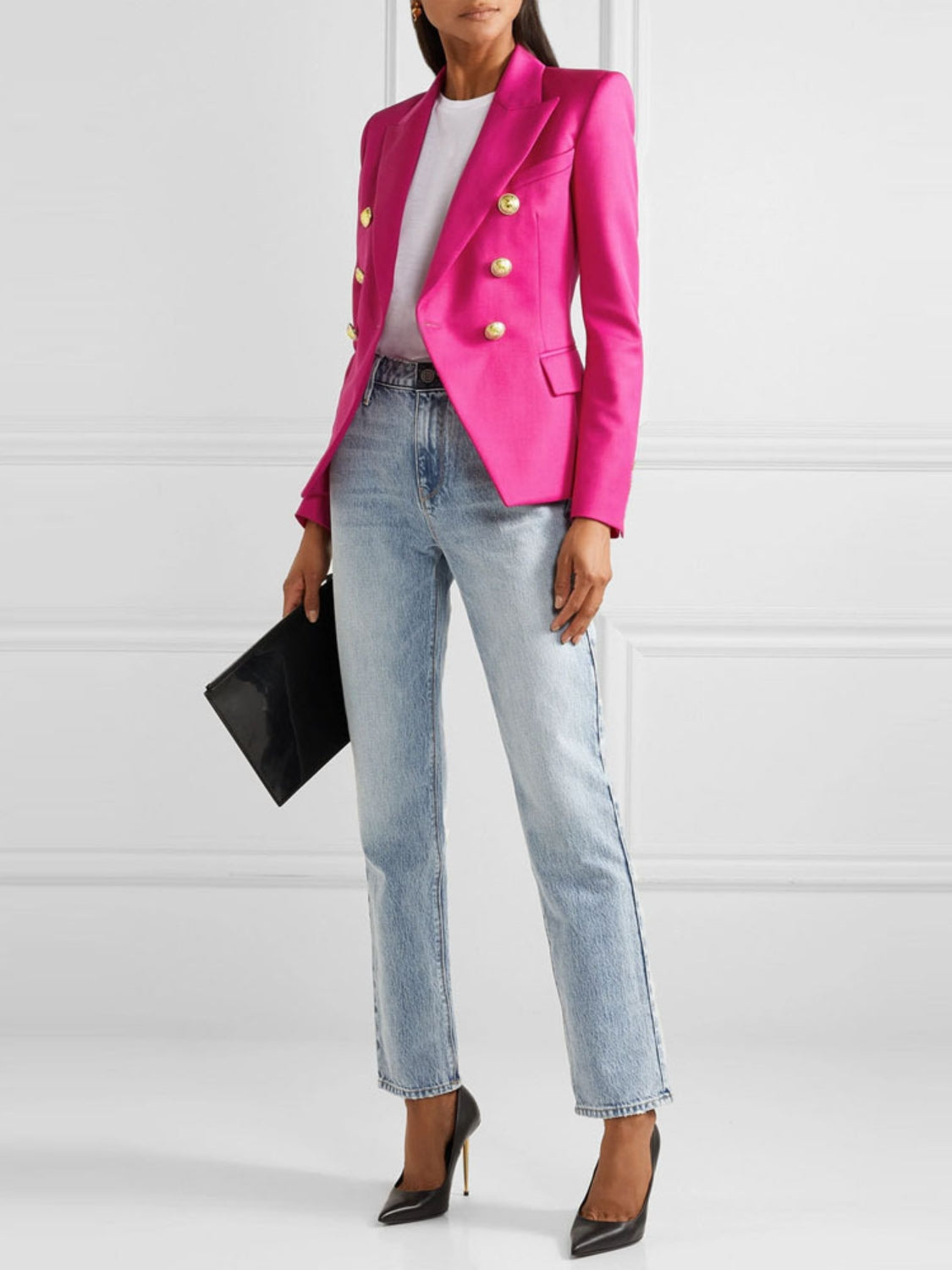 Stacey B's Lapel Collar Long Sleeve Blazer