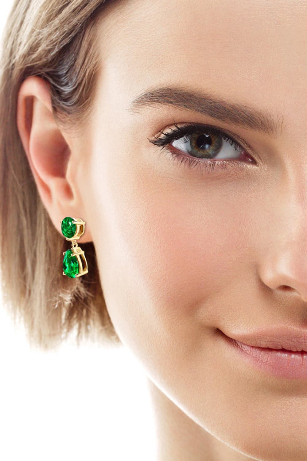 Stacey B's Lab-Grown Emerald Drop Earrings