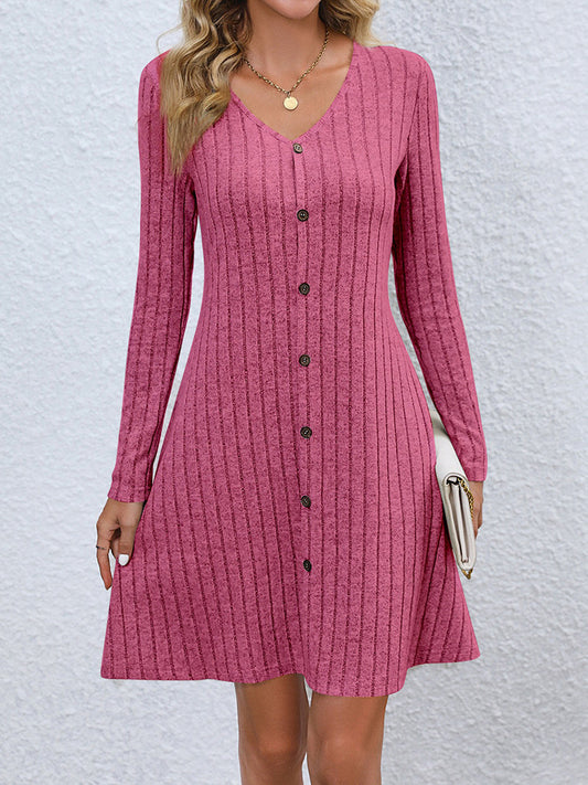 Stacey B's V-Neck Long Sleeve Mini Dress