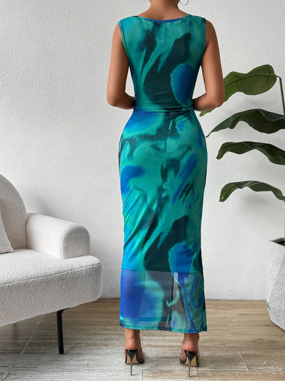 Stacey B's Slit Round Neck Midi Tank Dress