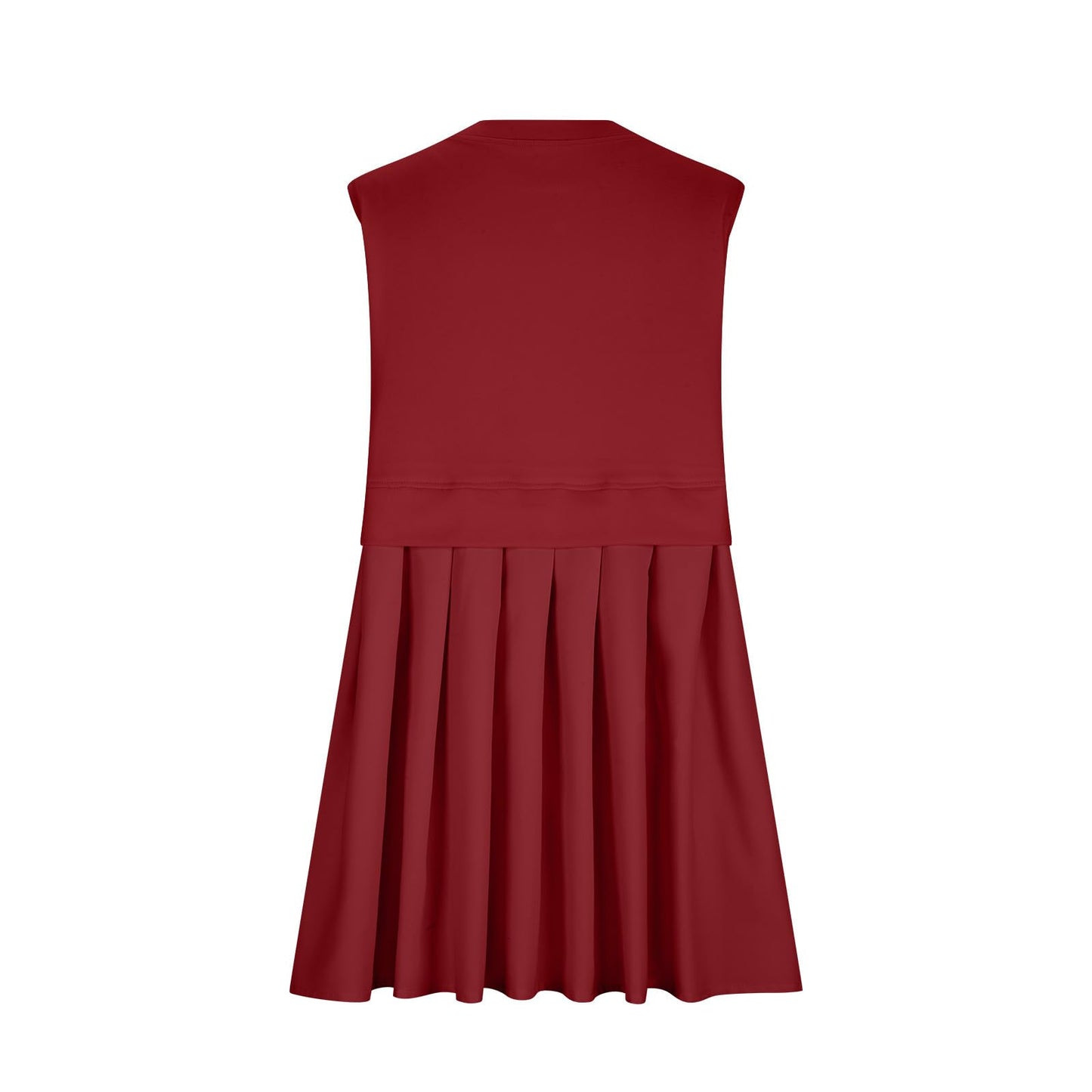 Stacey B's Pleated Round Neck Sleeveless Mini Dress