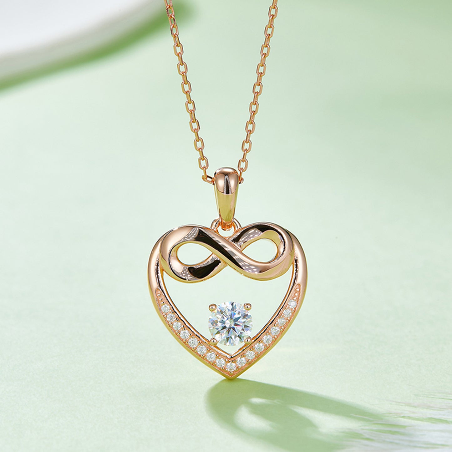 Stacey B's Moissanite 925 Sterling Silver Heart Necklace