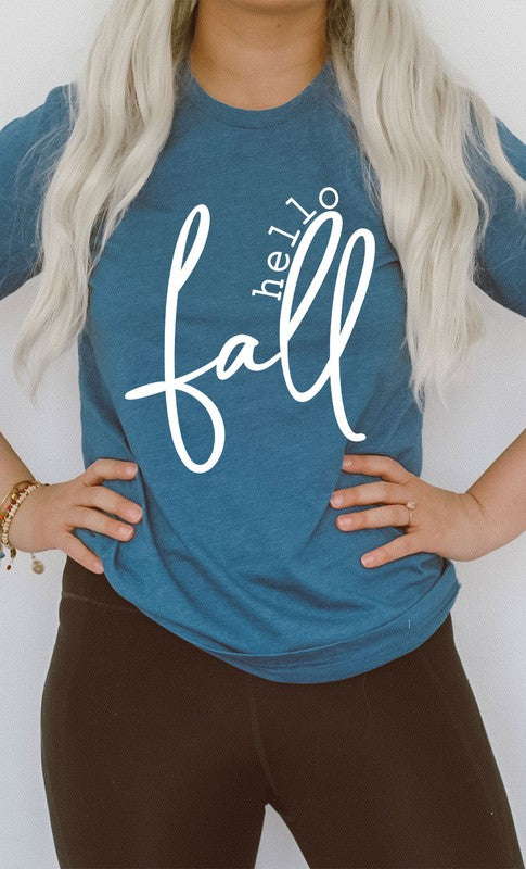 Stacey B's Hello Fall Plus Size  Graphic Tee