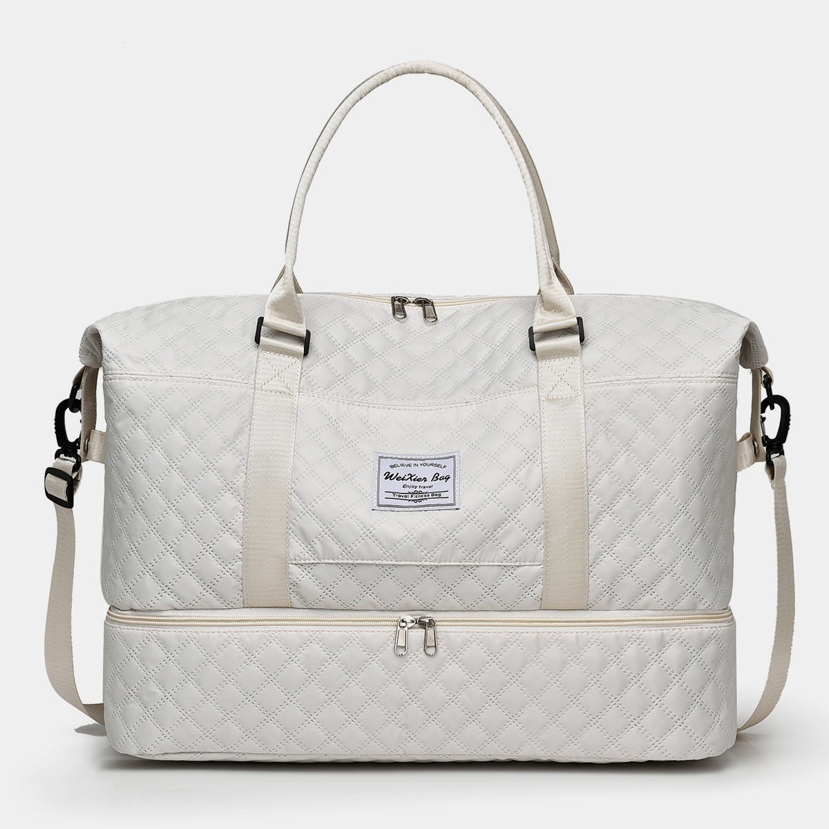 Stacey B's Diamond Grid Oxford Cloth Oversize Travel Bag