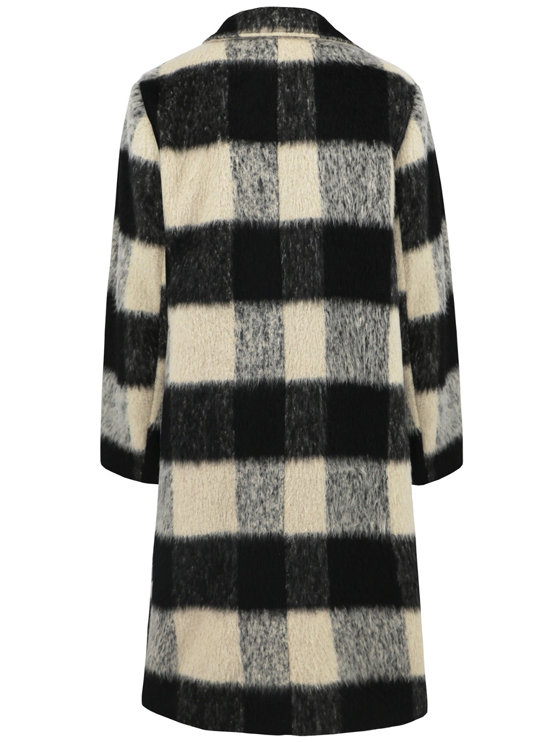 Stacey B's Plaid Double-Breasted Long Sleeve Coat