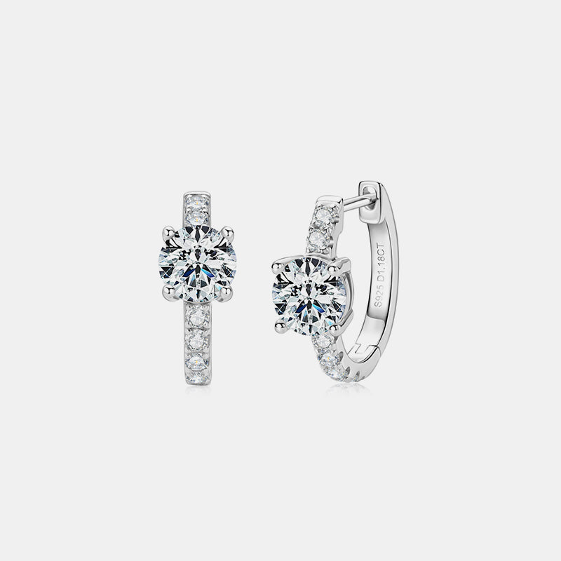 Stacey B's .36 Carat Moissanite Zircon 925 Sterling Silver Hoop Earrings