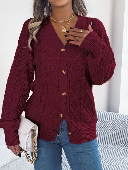 Stacey B's Cable-Knit Long Sleeve Cardigan