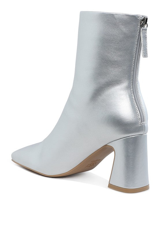 Stacey B's Simba Square Toe Metallic Ankle Boots