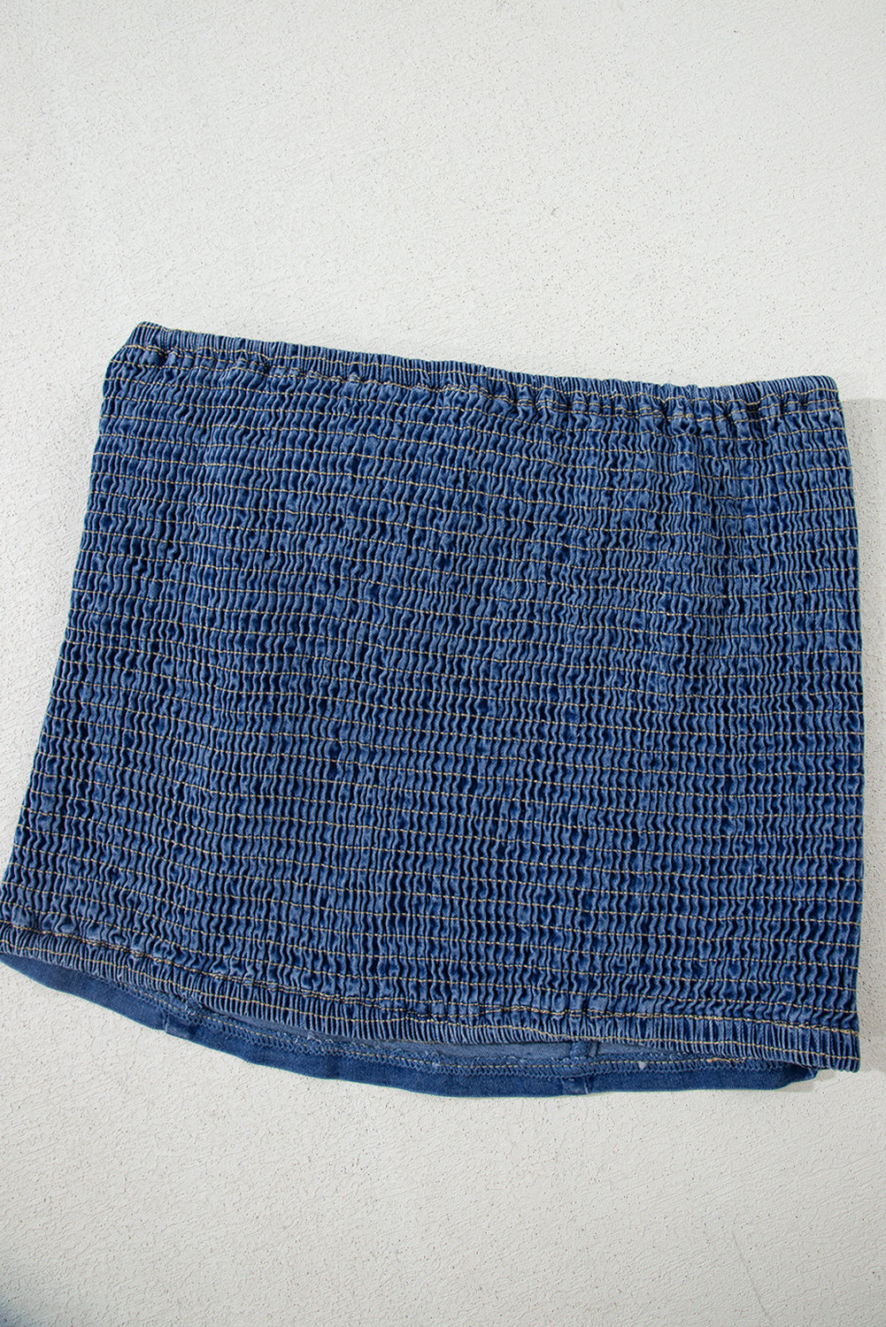 Stacey B's Sail Blue Vintage Bow Front Smocked Back Denim Tube Top