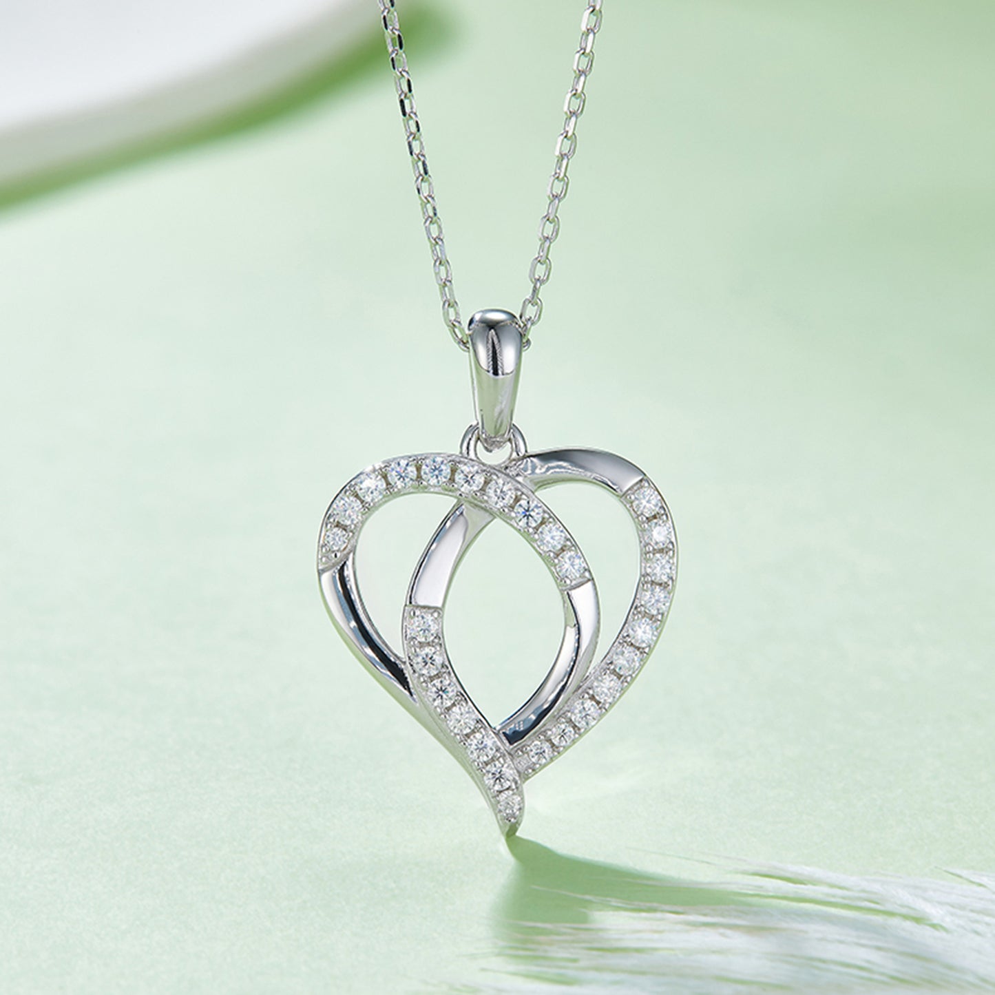 Stacey B's Moissanite 925 Sterling Silver Heart Shape Necklace