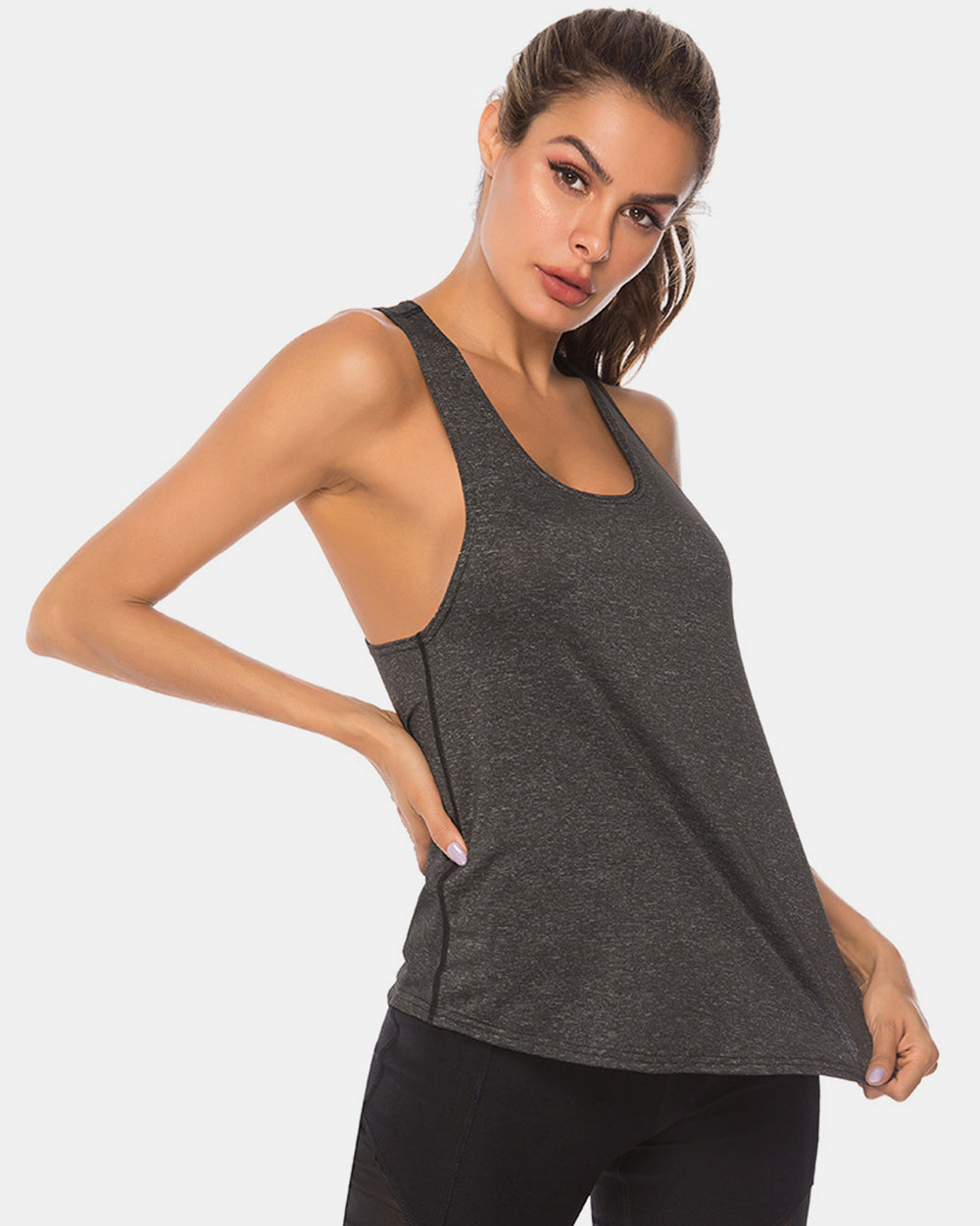 Stacey B's Full Size Scoop Neck Wide Strap Active Tank