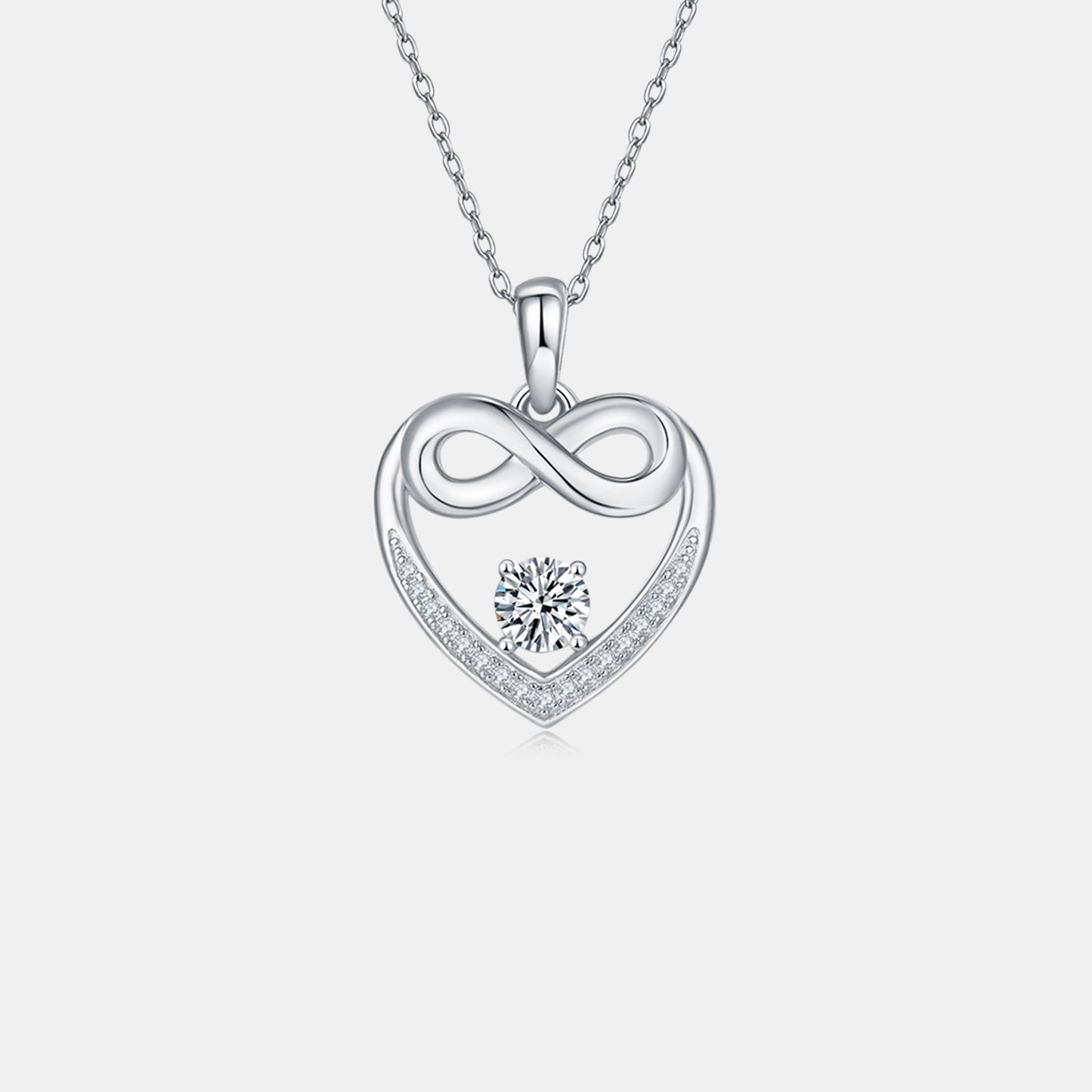 Stacey B's Moissanite 925 Sterling Silver Heart Necklace