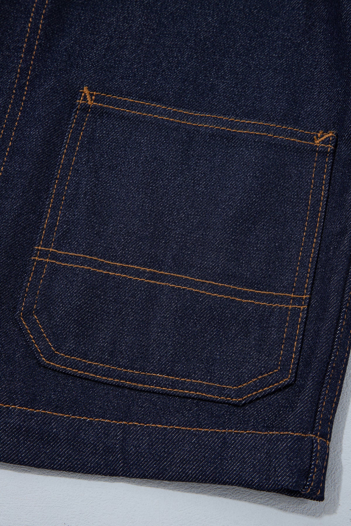 Stacey B's Navy Blue Contrast Collar Stitched Detail Button Denim Jacket