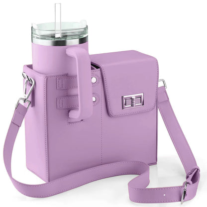 Stacey B's Outdoor Portable Beverage Bottle Bag, Universal Large Insulated Cup Pink Shoulder Crossbody Bottle Bag