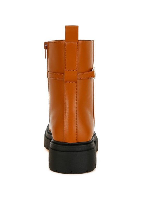 Stacey B's Corsac Buckle Belt Ankle Boots