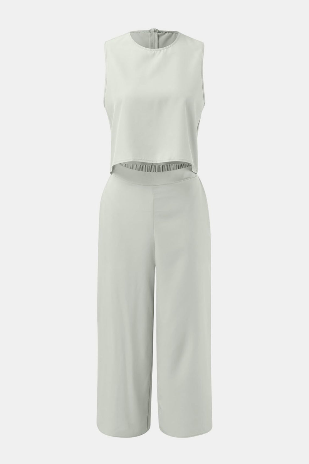 Stacey B's Round Neck Top and Wide Leg Pants Set