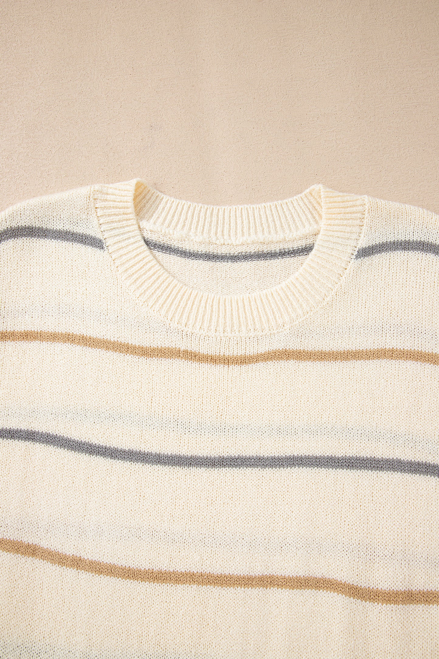 Stacey B's Multicolour Striped Print Drop Shoulder Shift Sweater Mini Dress