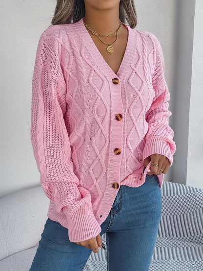 Stacey B's Cable-Knit Long Sleeve Cardigan