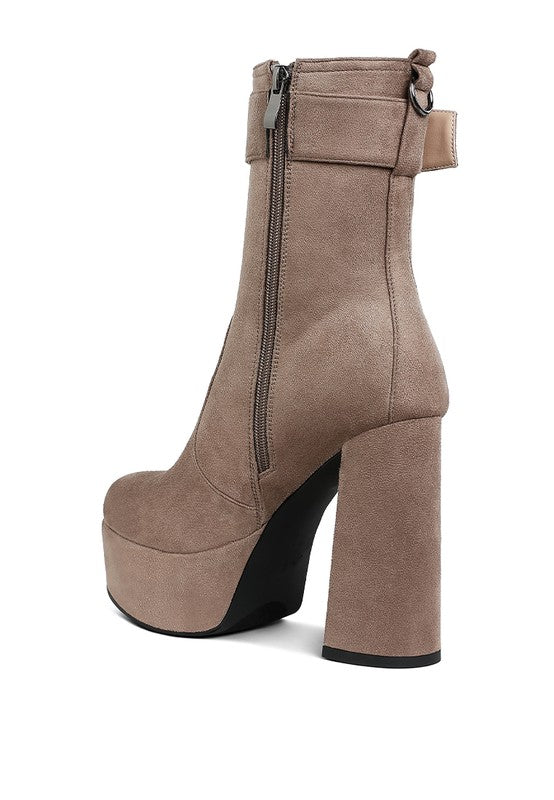 Stacey B's Wanderer Flared Block Heel Mid-Calf Boots