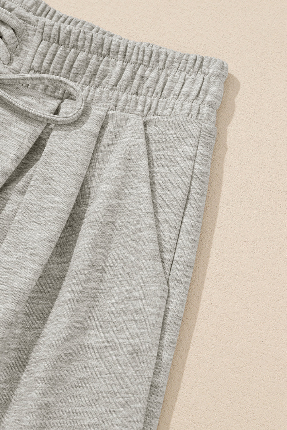 Stacey B's Gray Tied Elastic High Waist Pleated Detail Solid Sweatpants