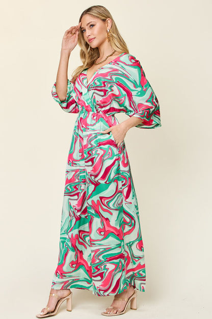 Stacey B's Double Take Full Size Half Sleeve Wide Leg Jumpsuit