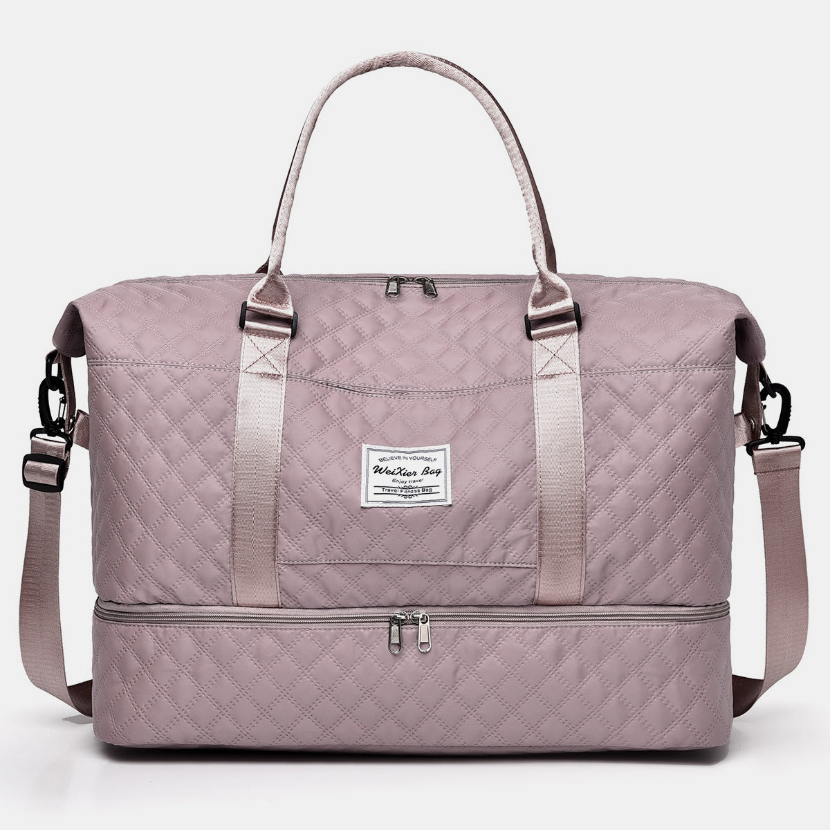 Stacey B's Diamond Grid Oxford Cloth Oversize Travel Bag