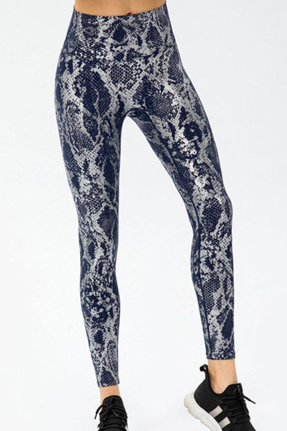Stacey B's Animal Print Slim Fit Wide Waistband Long Sports Pants