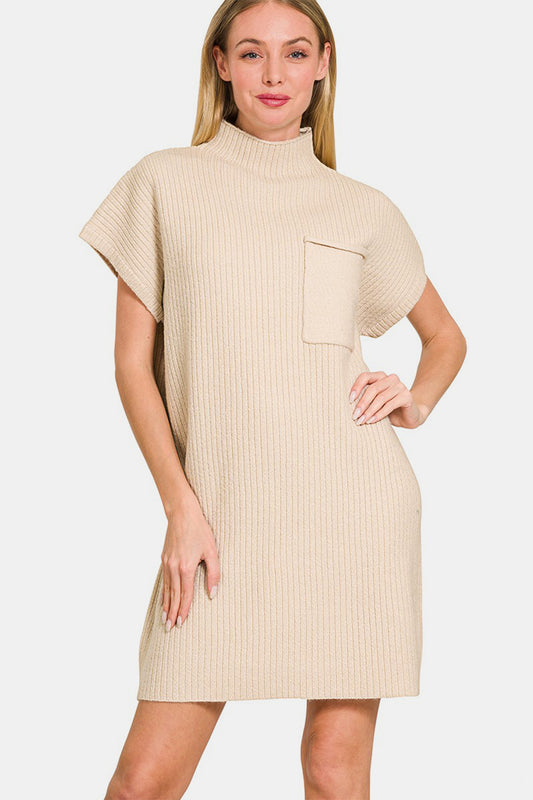 Stacey B's Zenana Short Sleeve Sweater Mini Dress