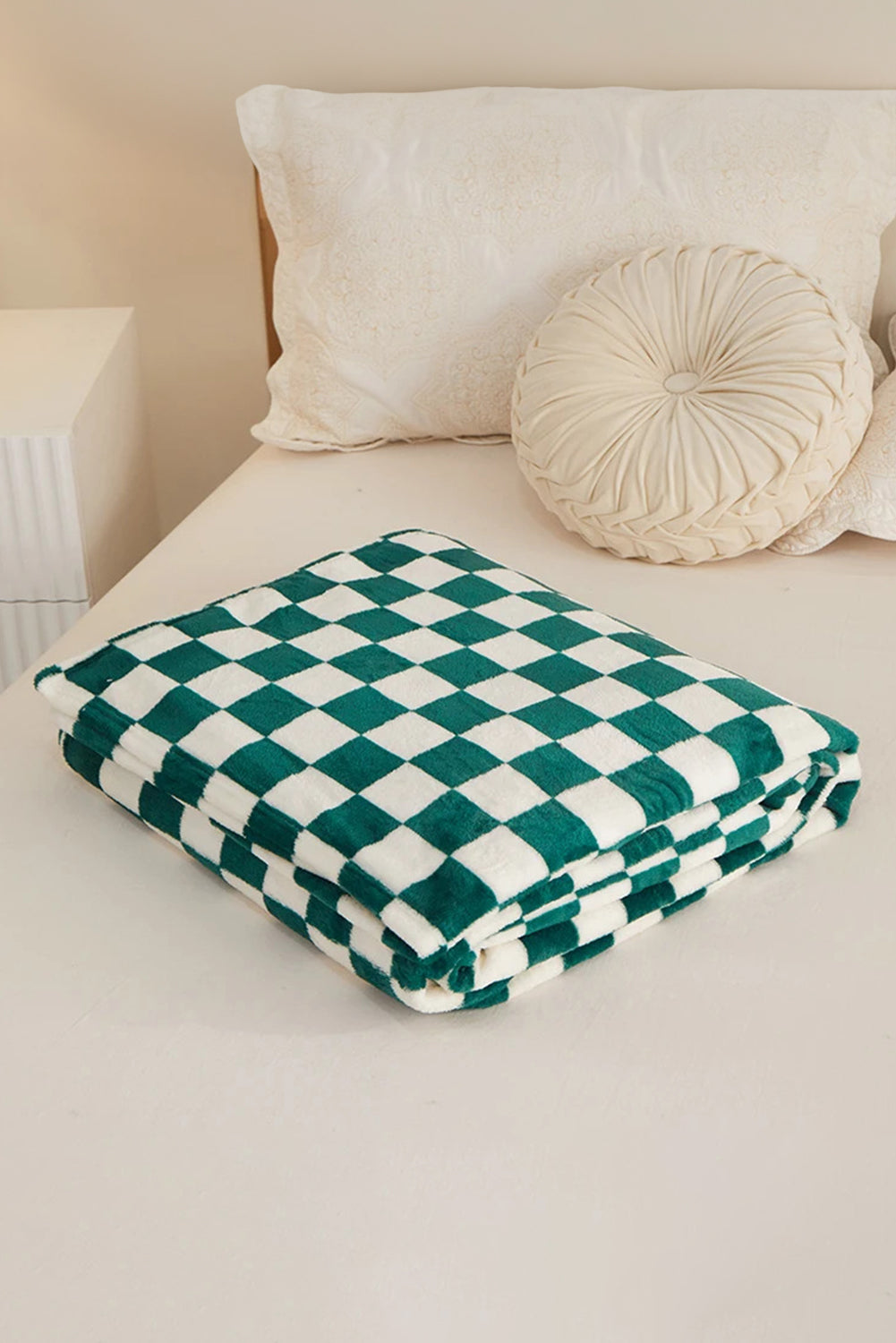 Stacey B's Black Checkerboard Printed Soft Throw Blanket