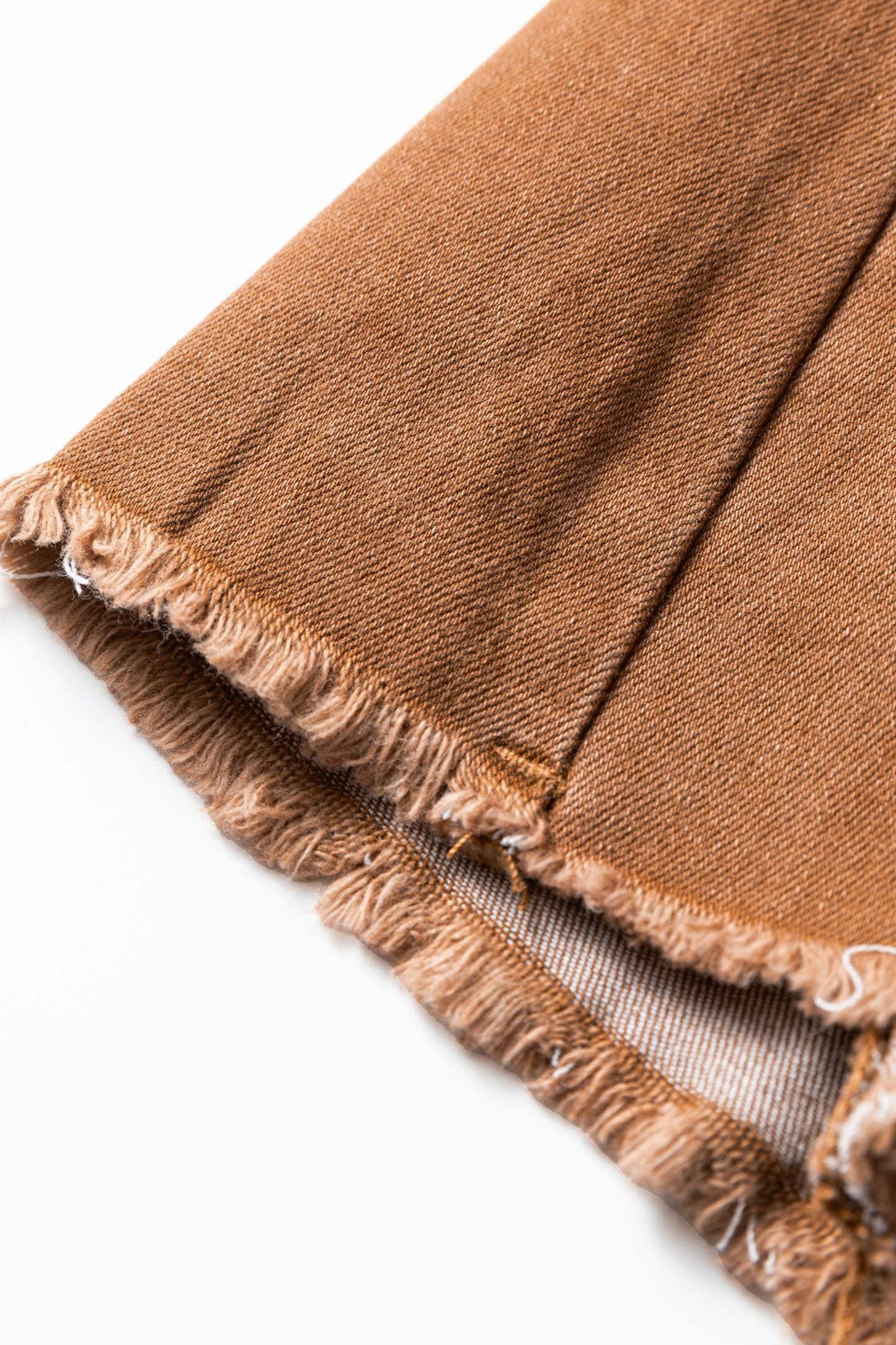 Stacey B's Coffee High Waist Button Fly Seamed Raw Hem Flare Jeans