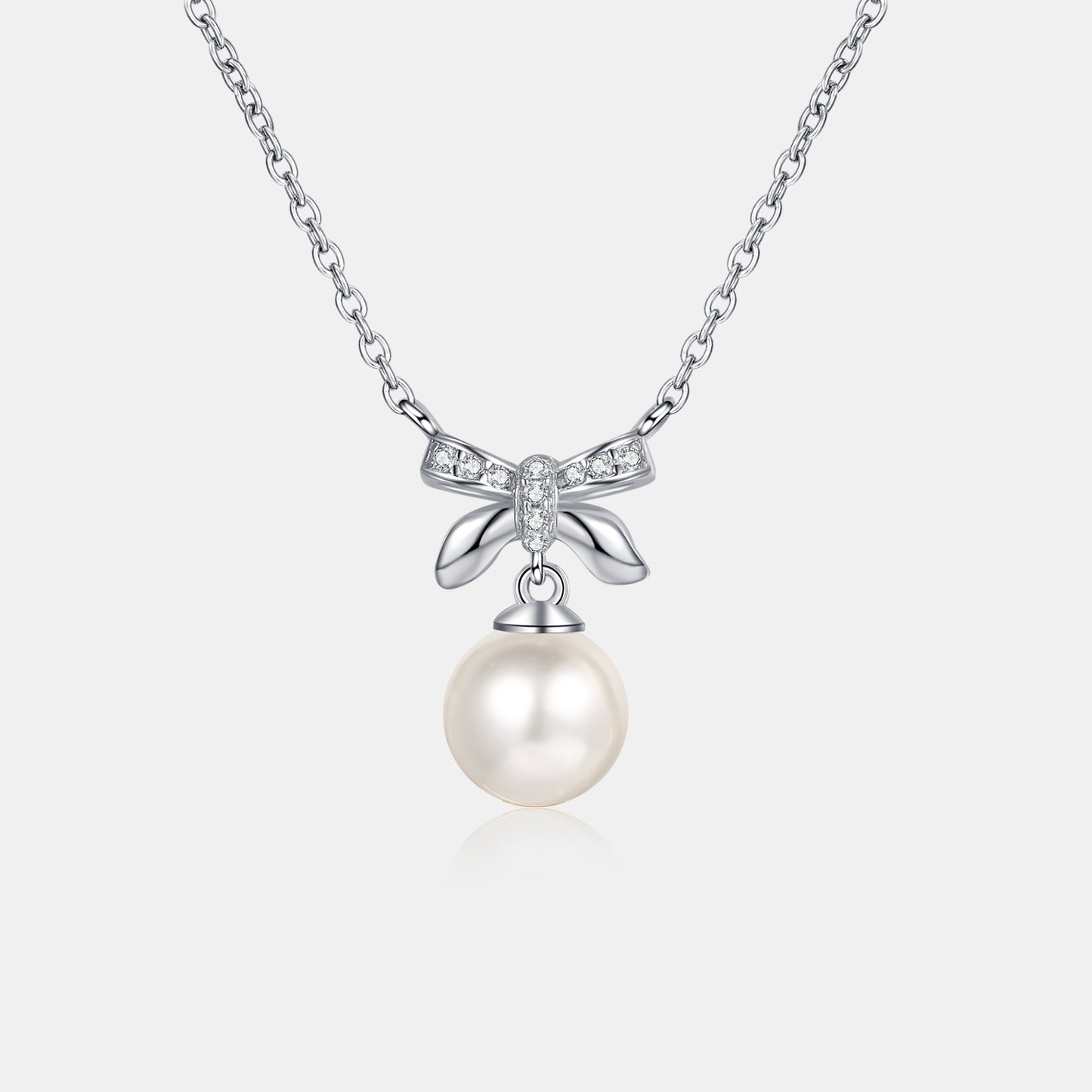 Stacey B's Pearl Pendant Moissanite 925 Sterling Silver Necklace