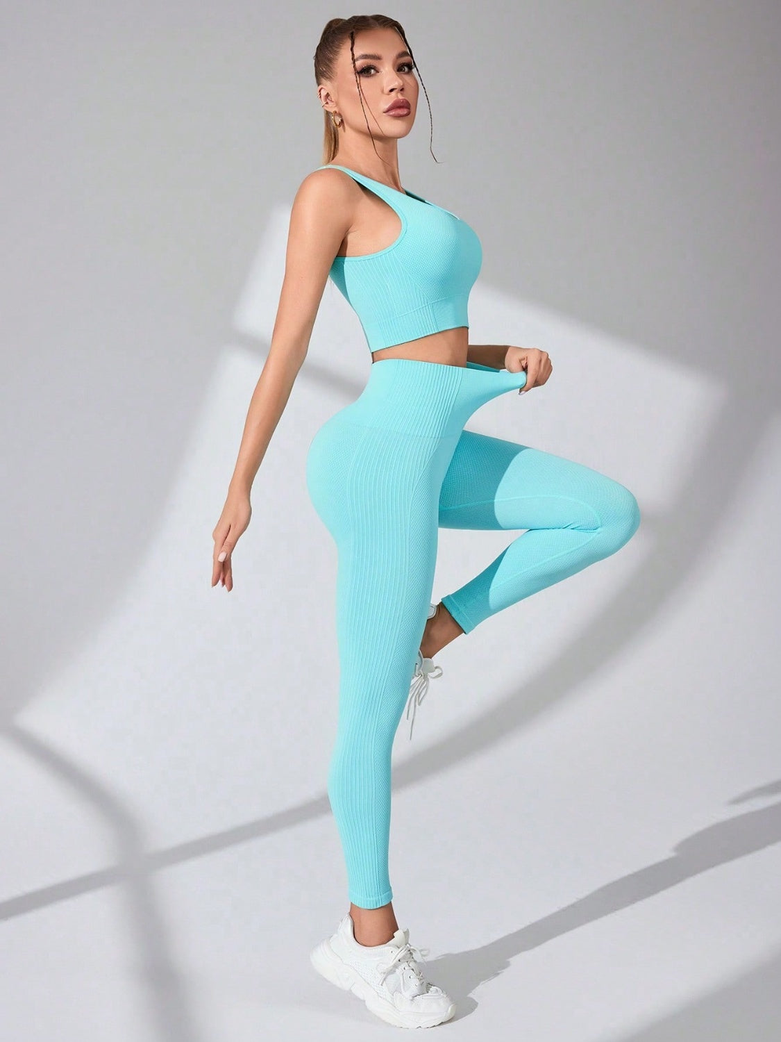 Stacey B's Scoop Neck Wide Strap Top and Pants Active Set