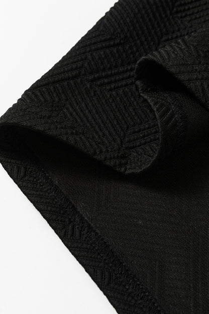 Stacey B's Black Textured Puff Sleeve Top and Pants Set