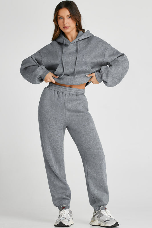 Stacey B's Dropped Shoulder Hooded Top and Pants Active Set