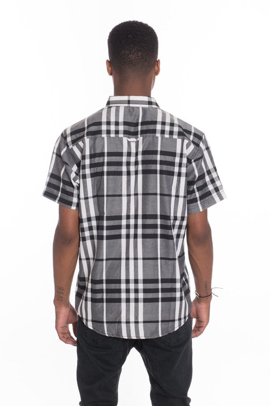 Stacey B's Weiv Men's Casual Short Sleeve Checker Shirts