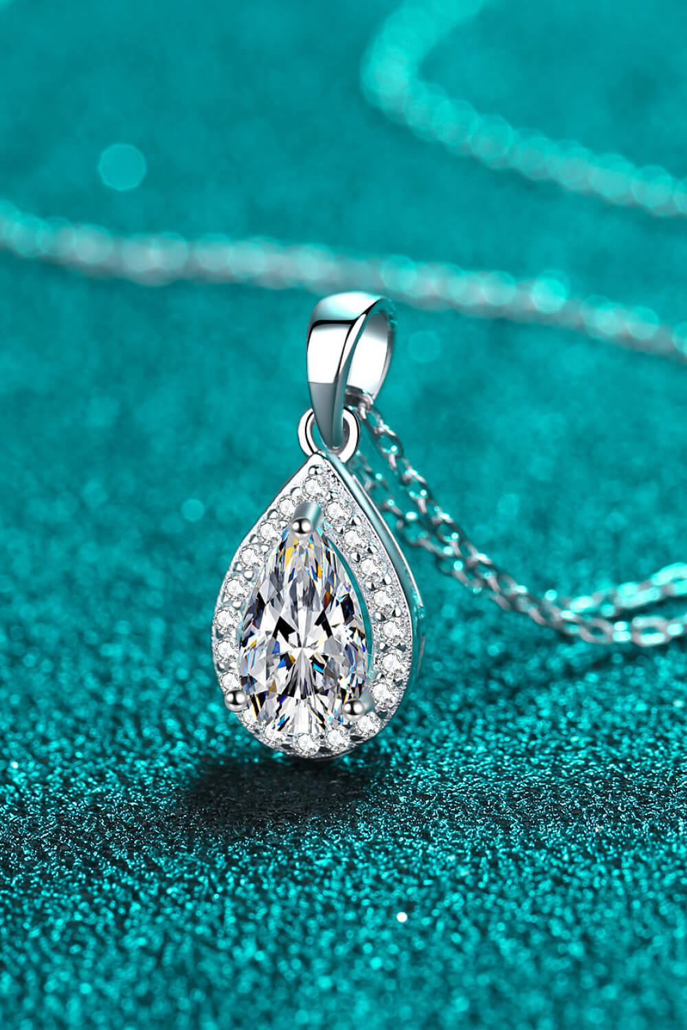 Stacey B's Moissanite Teardrop Pendant Necklace