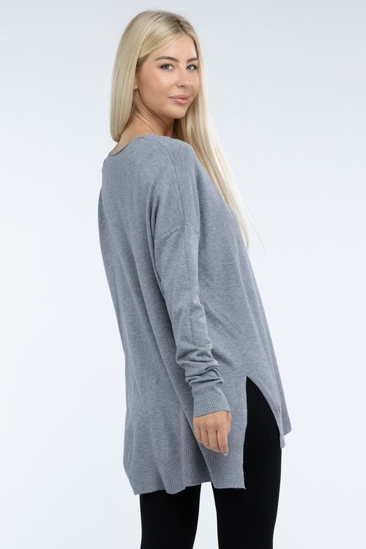 Stacey B's Hi-Low Hem Front Seam Sweater