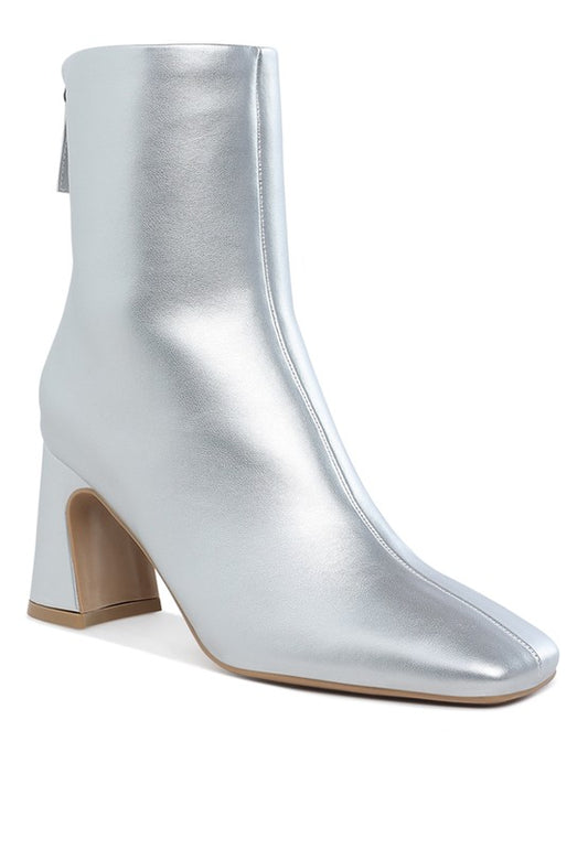 Stacey B's Simba Square Toe Metallic Ankle Boots