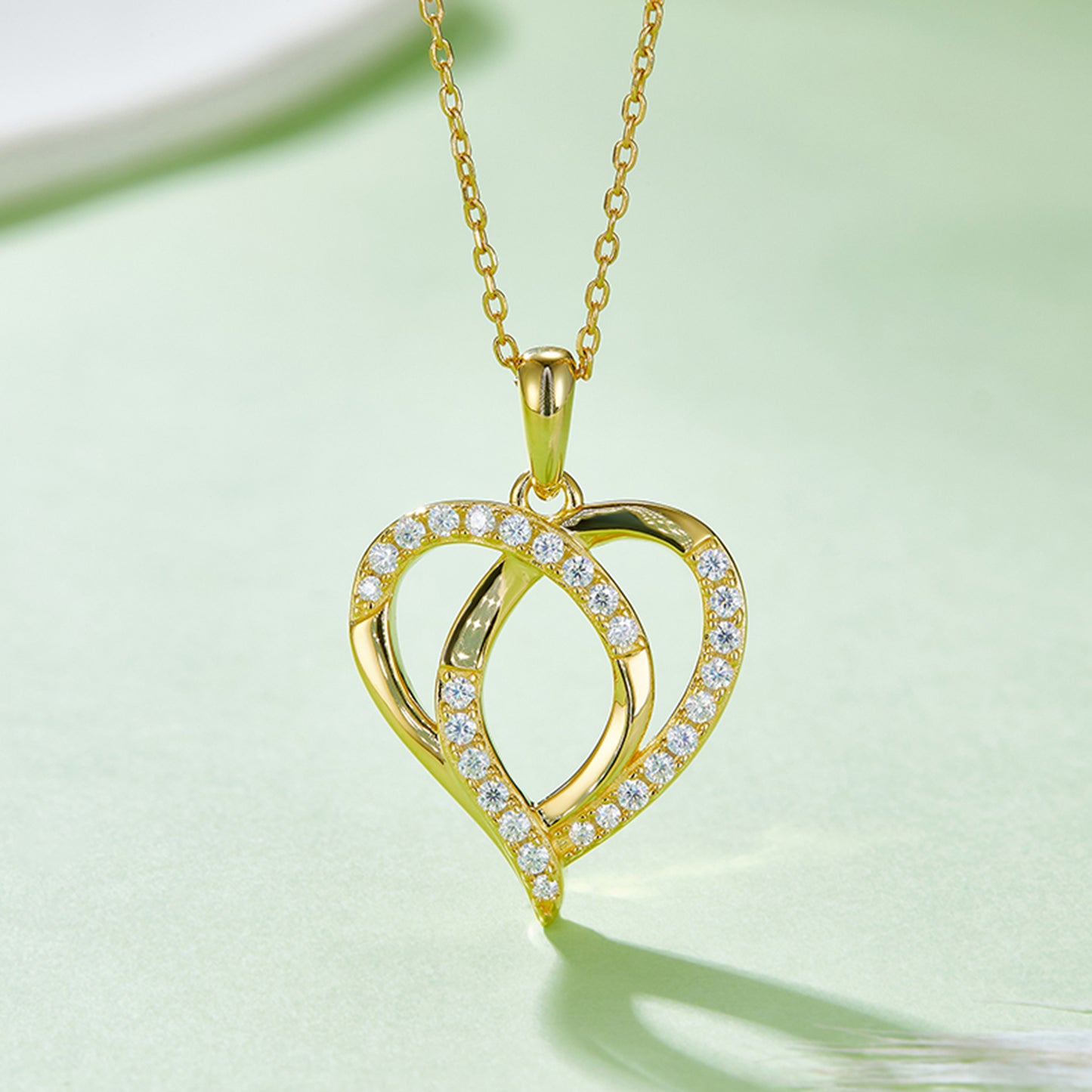 Stacey B's Moissanite 925 Sterling Silver Heart Shape Necklace