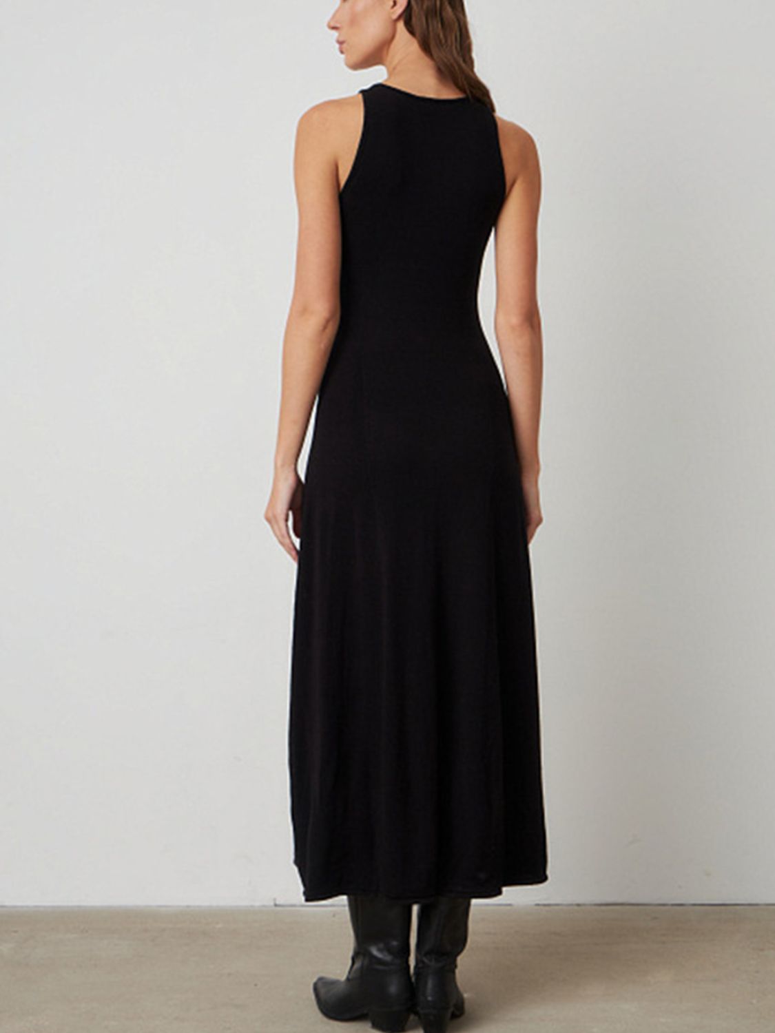 Stacey B's Side Slit Round Neck Sleeveless Dress