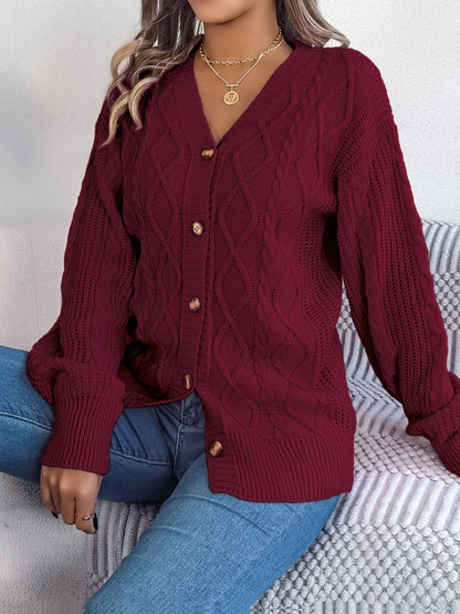 Stacey B's Cable-Knit Long Sleeve Cardigan