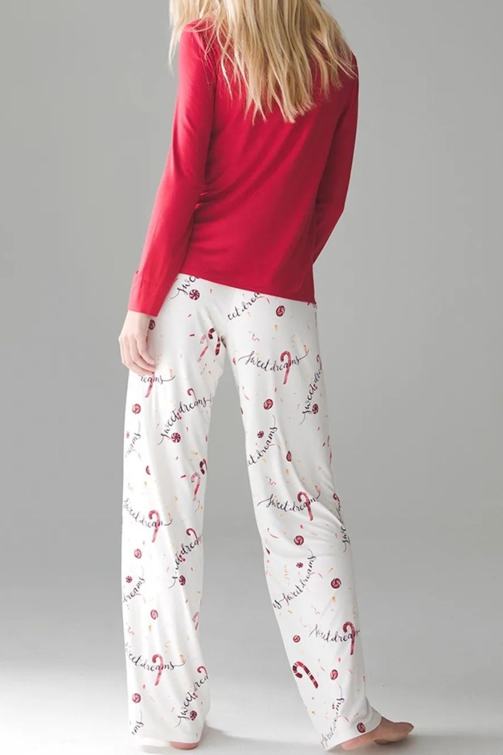 Stacey B's Round Neck Long Sleeve Top and Printed Pants Lounge Set