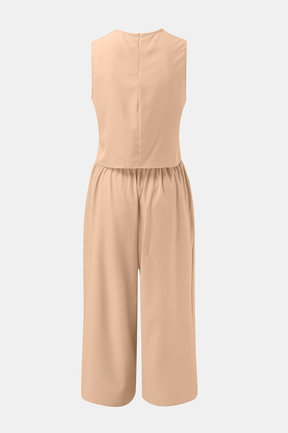 Stacey B's Round Neck Top and Wide Leg Pants Set