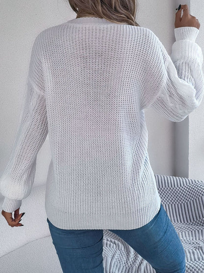 Stacey B's Cable-Knit Long Sleeve Cardigan