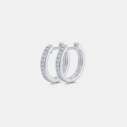 Stacey B's Moissanite 925 Sterling Silver Huggie Earrings