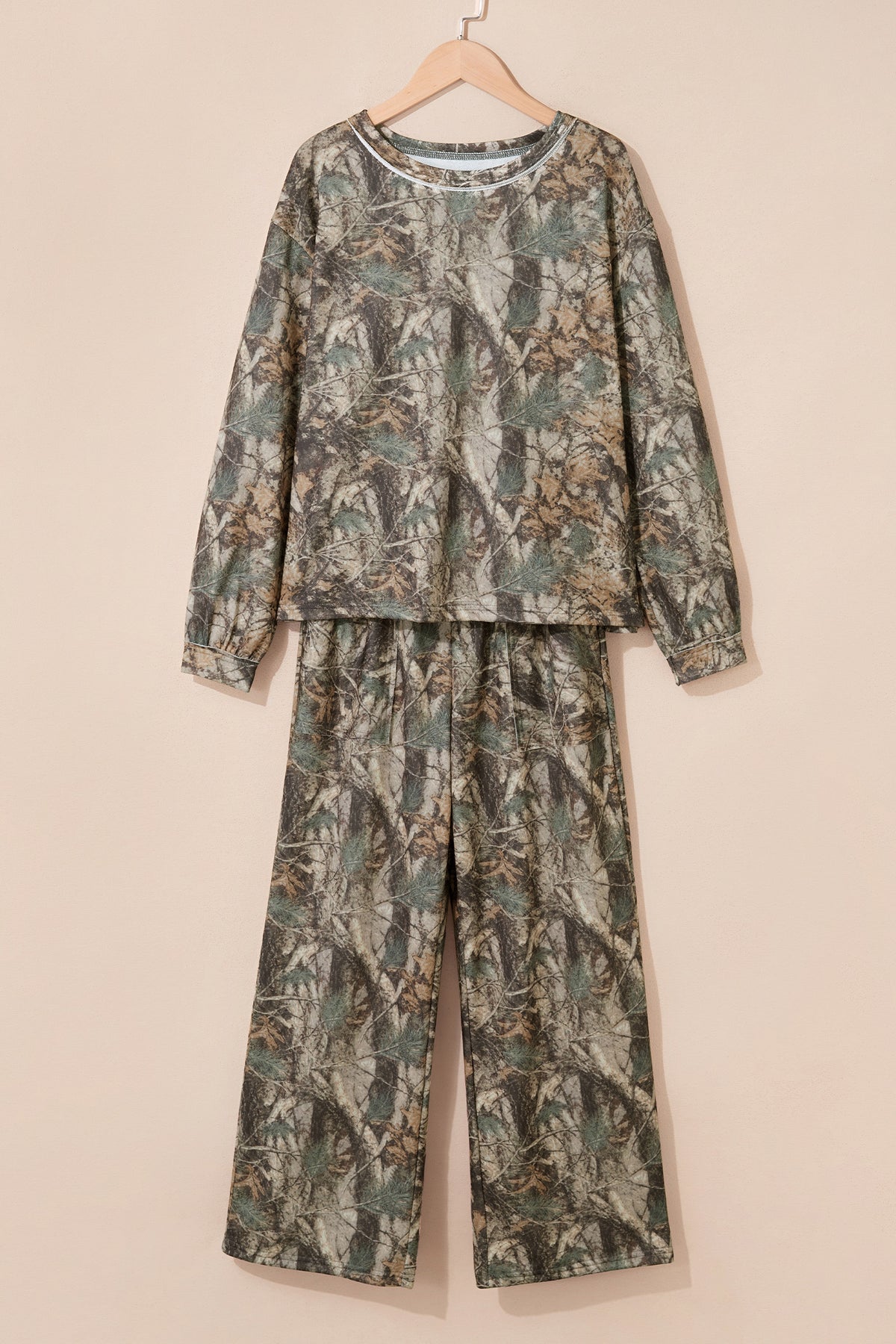 Stacey B's Green Abstract Print Long Sleeve Pant Set