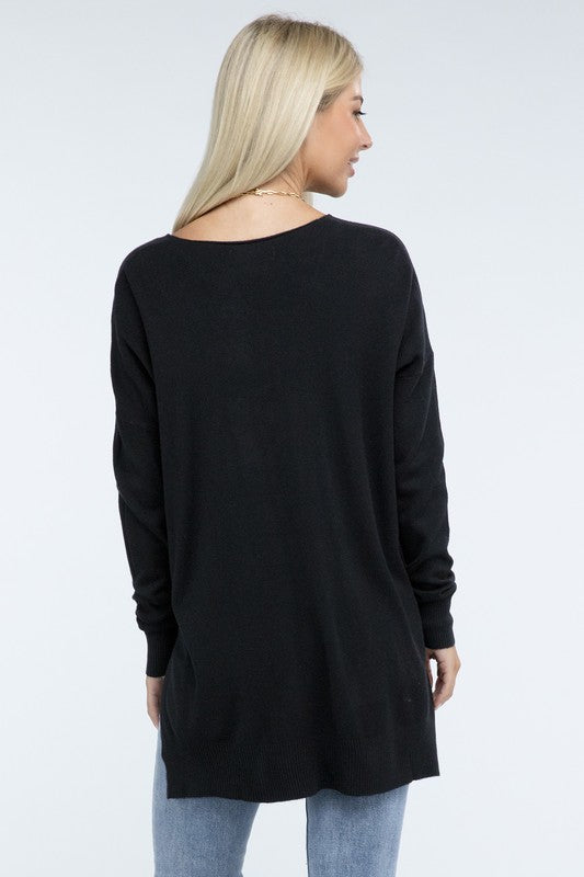 Stacey B's Hi-Low Hem Front Seam Sweater