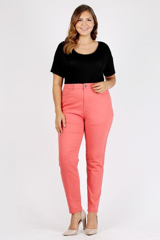 Stacey B's Plus Size High Waist Solid Stretch Jeans Pants