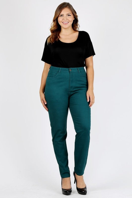 Stacey B's Plus Size High Waist Solid Stretch Jeans Pants