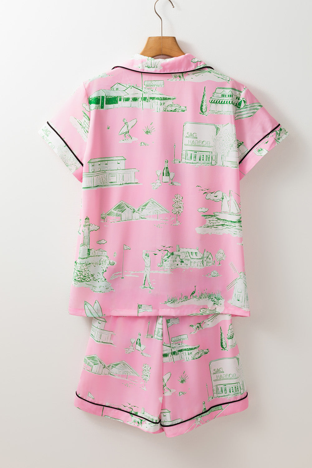 Stacey B's Pink Holiday Resort Short 2pcs Pajama Set